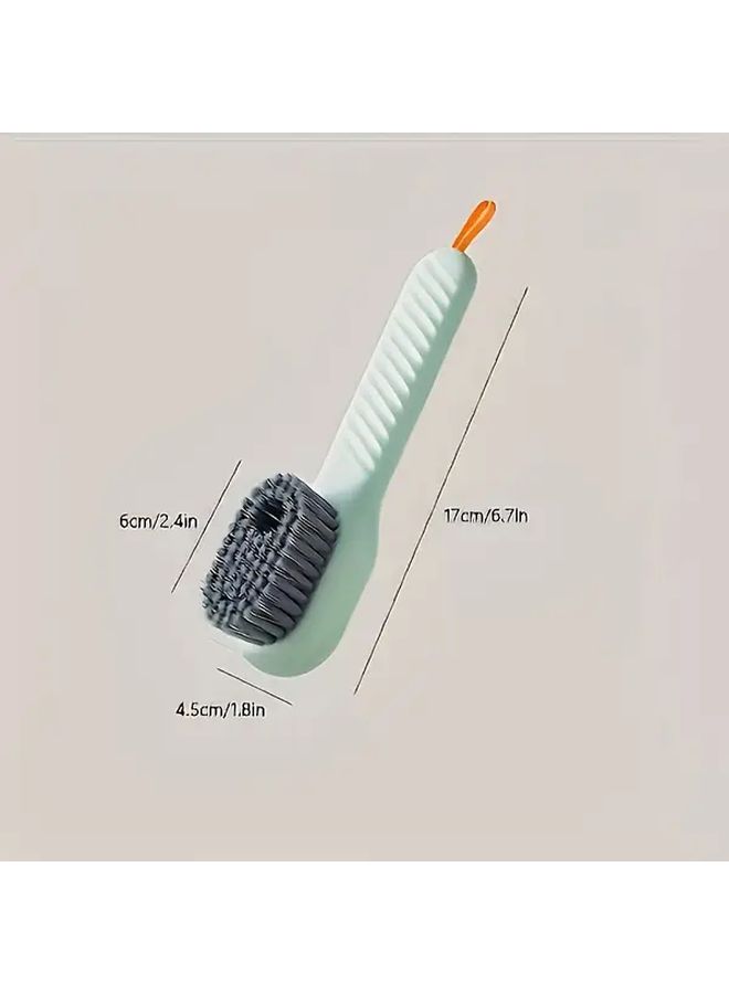 White Multifunctional Shoe And Laundry Brush With Liquid Dispenser For Cleaning - Image 3