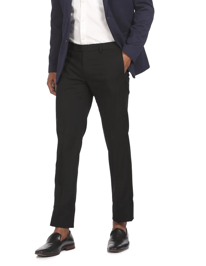 Mid Rise Solid Formal Trousers