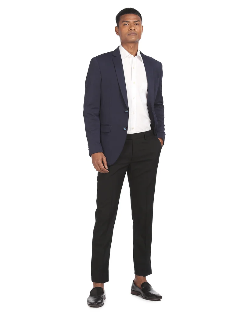 Arrow Black Mid Rise Solid Formal Trousers for Men | Best Price UAE
