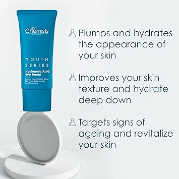 skinChemists Skin Chemists Hyaluronic Acid Eye Serum with Aloe Vera Natural Vitamin E 15ml Protects against fine lines and wrinkles - Image 3