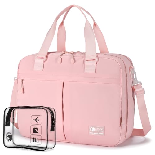 COSCOOA 18x14x8 inches Ttravel Duffel Bag for Spirit Frontier Airlines Personal Item Bag 32L Travel Duffel Bag Large Overnight Weekender Bags for Gym Business Trips Sports and HospitalPink - Image 1