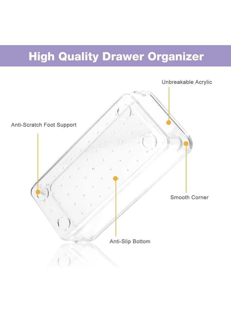 والالا طقم صواني منظم لأدراج المكتب من البلاستيك الشفاف مكون من 7 قطع لغرفة النوم وأواني المطبخ والمكياج - Image 4