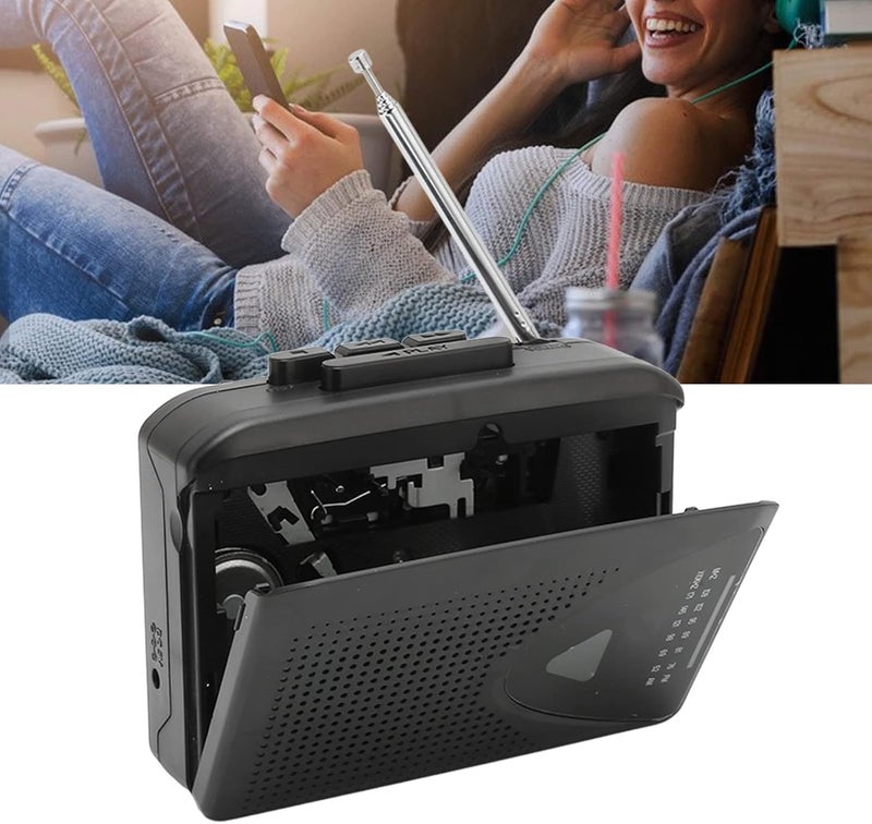 Tobo Portable Cassette Player with Clear Speaker, Strong FM Am Radio Reception, 2 Charging Methods, Simple Operation, 3.5mm Headphone Jack for Indoor and Outdoor - Image 4