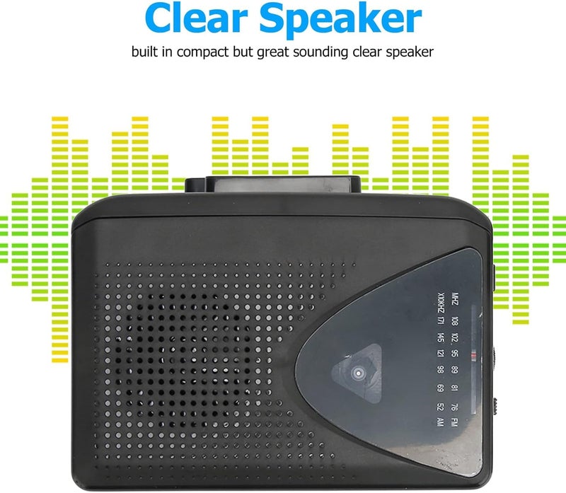 Tobo Portable Cassette Player with Clear Speaker, Strong FM Am Radio Reception, 2 Charging Methods, Simple Operation, 3.5mm Headphone Jack for Indoor and Outdoor - Image 2