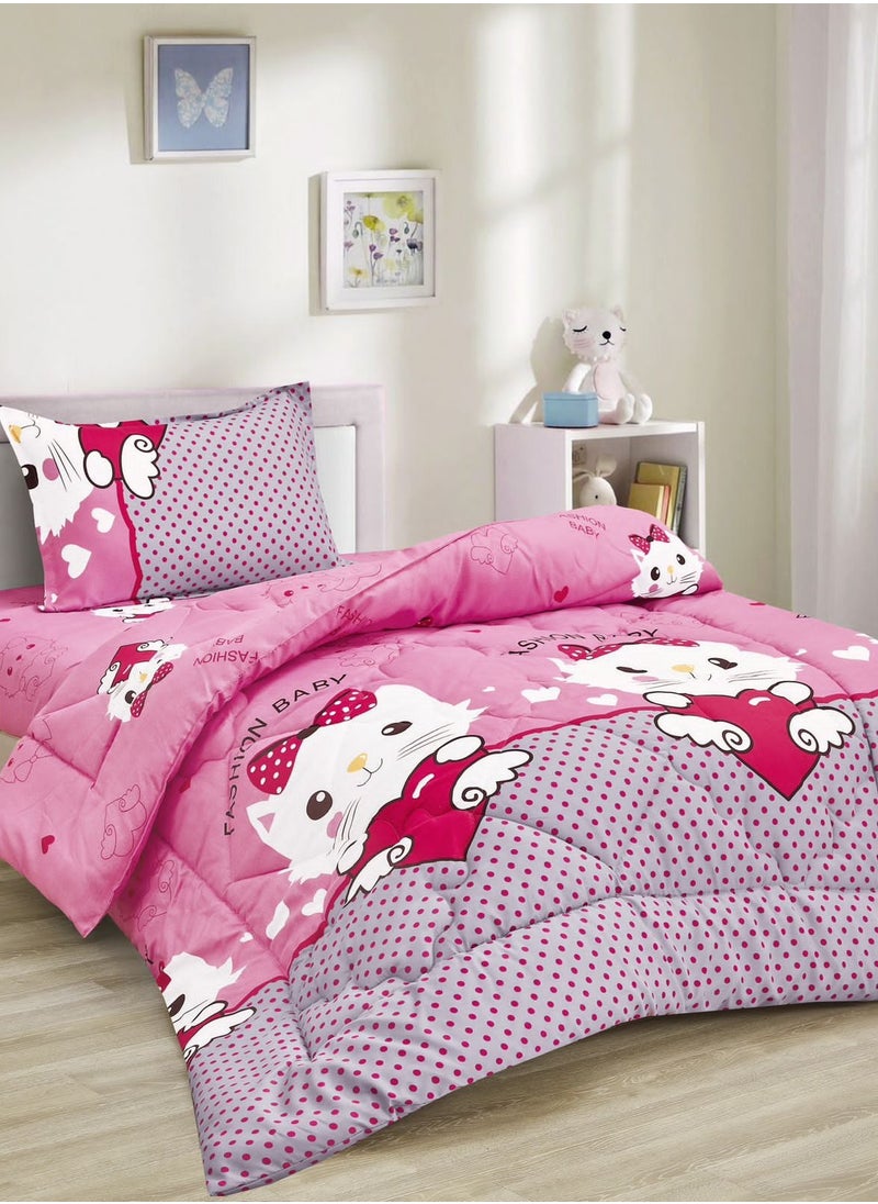 Ming Li - Soft and Fluffy Medium Fill Kids Bedspread Comforter Set 3pcs Single Size Bedspread for Boys Girls Fashion Print Double Side Stitched Pattern Soft and Breathable - Image 1