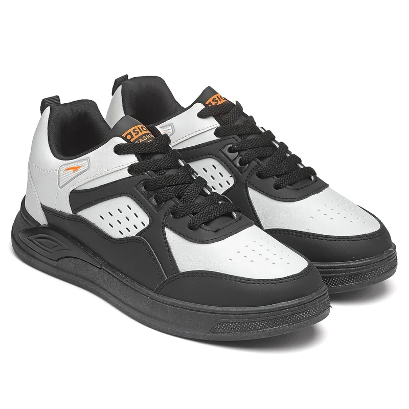 أسيان Men's Black and White Casual Sneakers for Boys