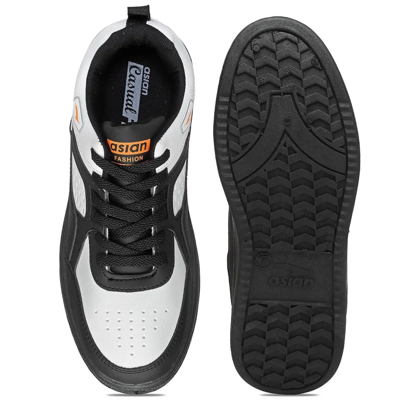 Asian Men's Black and White Casual Sneakers for Boys