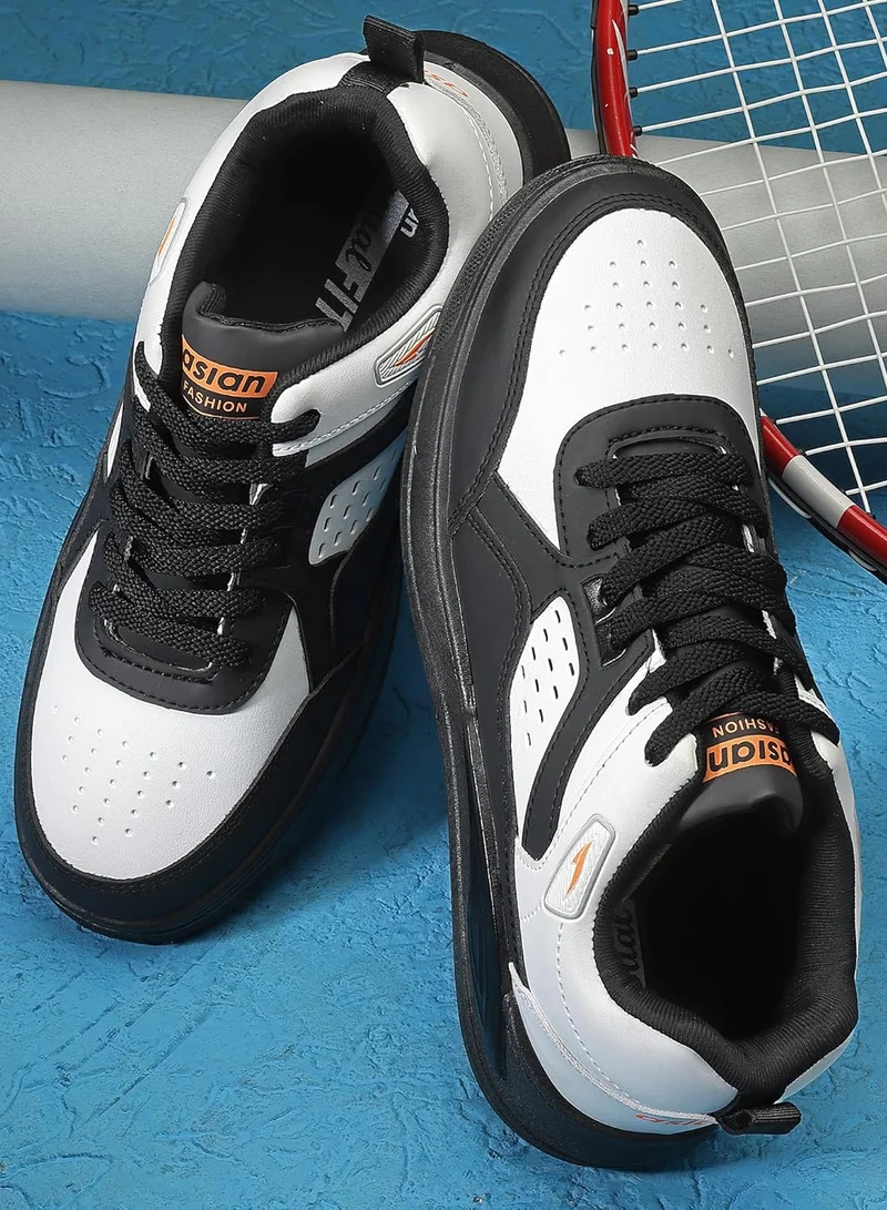 Asian  Men's Black and White Casual Sneakers for Boys for Men | Best Price UAE