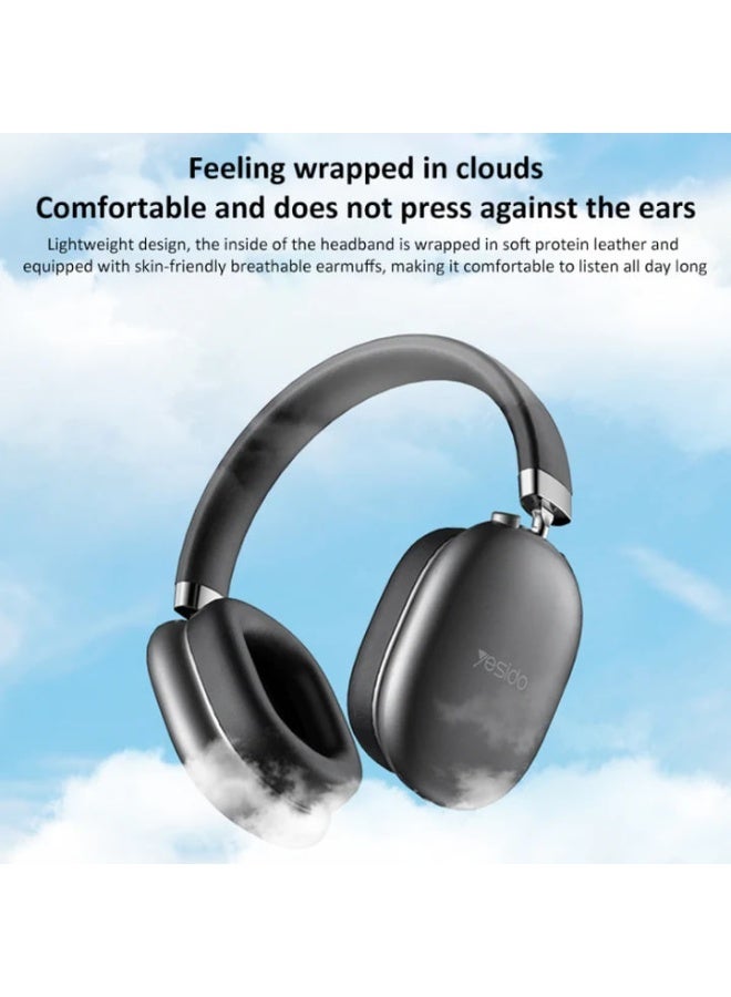 Yesido EP05 Wireless Bluetooth Headset, 32mm Driver, 20Hz-20kHz Frequency Range, Bluetooth 5.2 Connectivity, Noise Reduction Technology, Up to 10 Meters Range, Up To 8 Hours Of Playtime, Black - Image 3