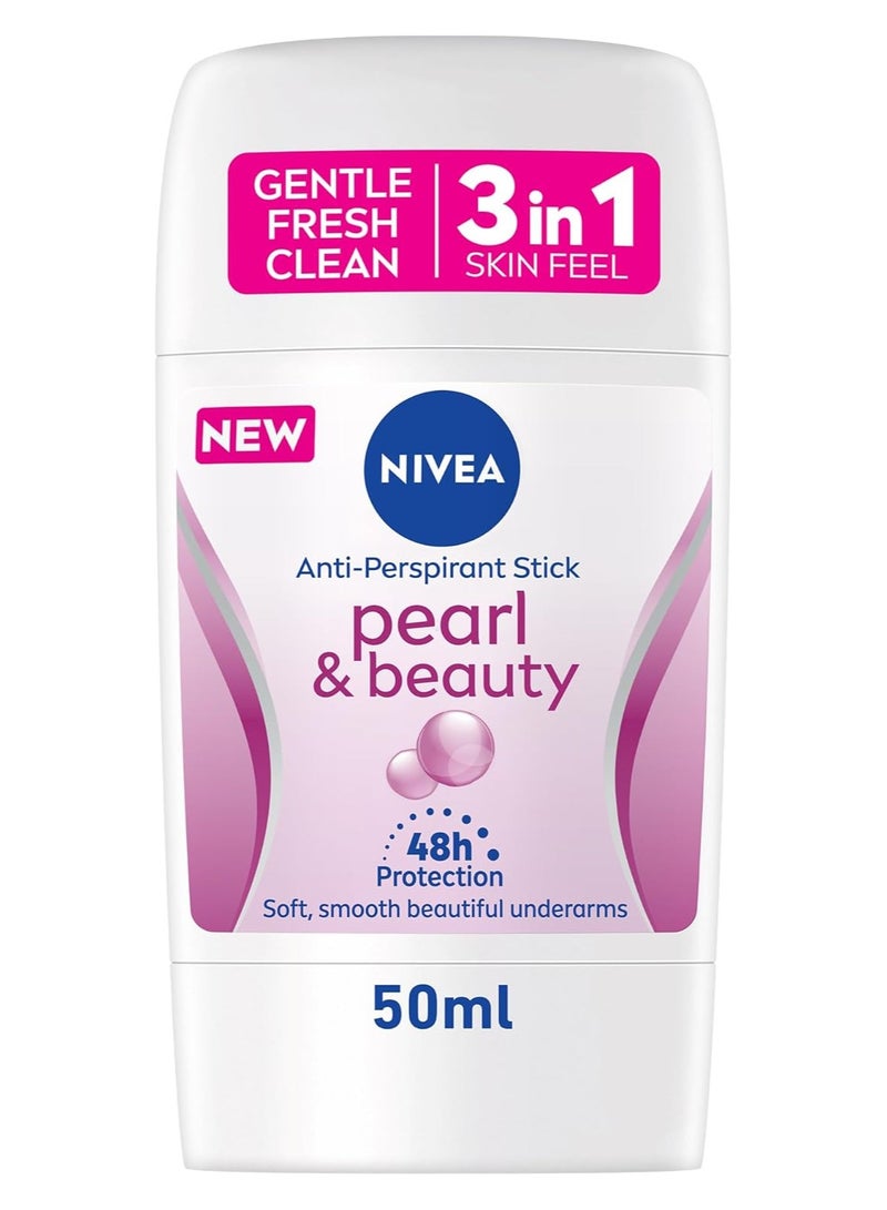 NIVEA Pearl & Beauty Deodorant Stick 48h Protection Softness and Long-Lasting Freshness - Image 1