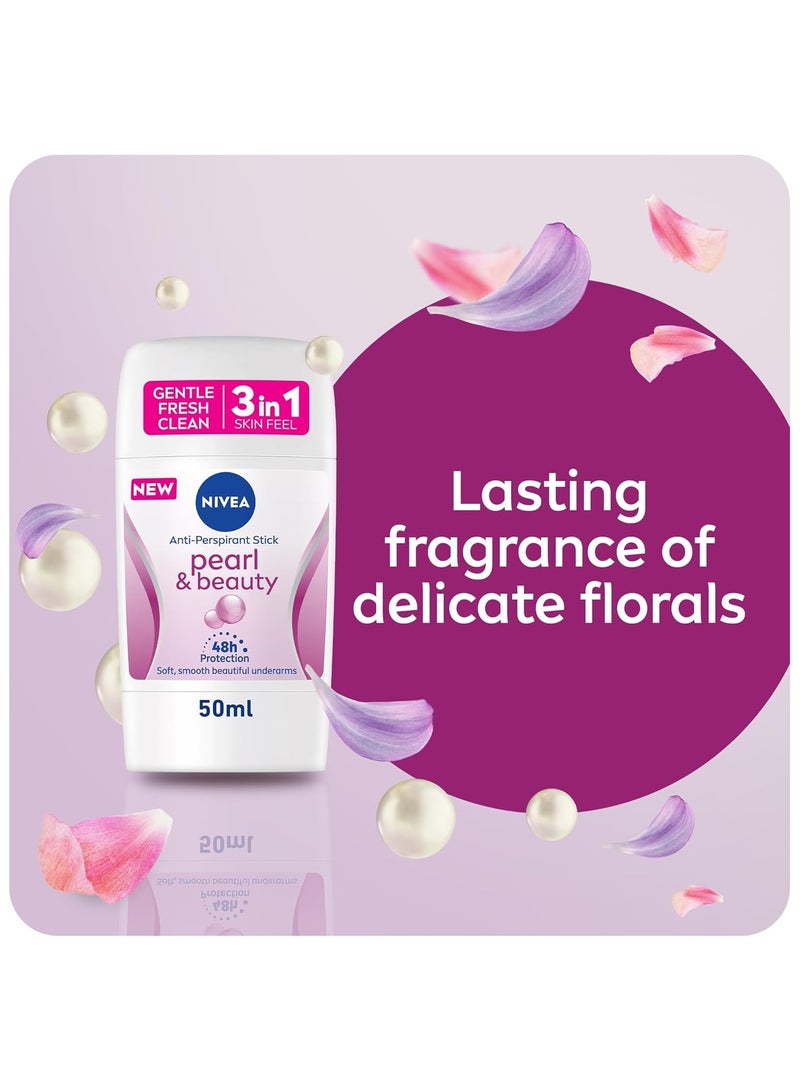 NIVEA Pearl & Beauty Deodorant Stick 48h Protection Softness and Long-Lasting Freshness - Image 4