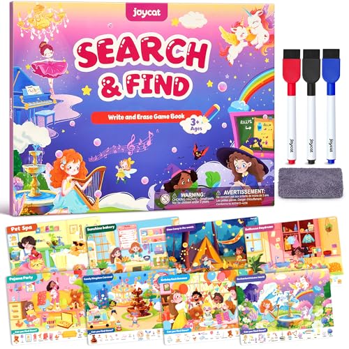 JoyCat Search and Find Activity Books Educational Toy for Girls Ages 35 Preschool Learning Activities for Toddlers Kids Road Trip Travel Toys for Car Airplane Gifts for 3 4 5 6 Year Olds - Image 1