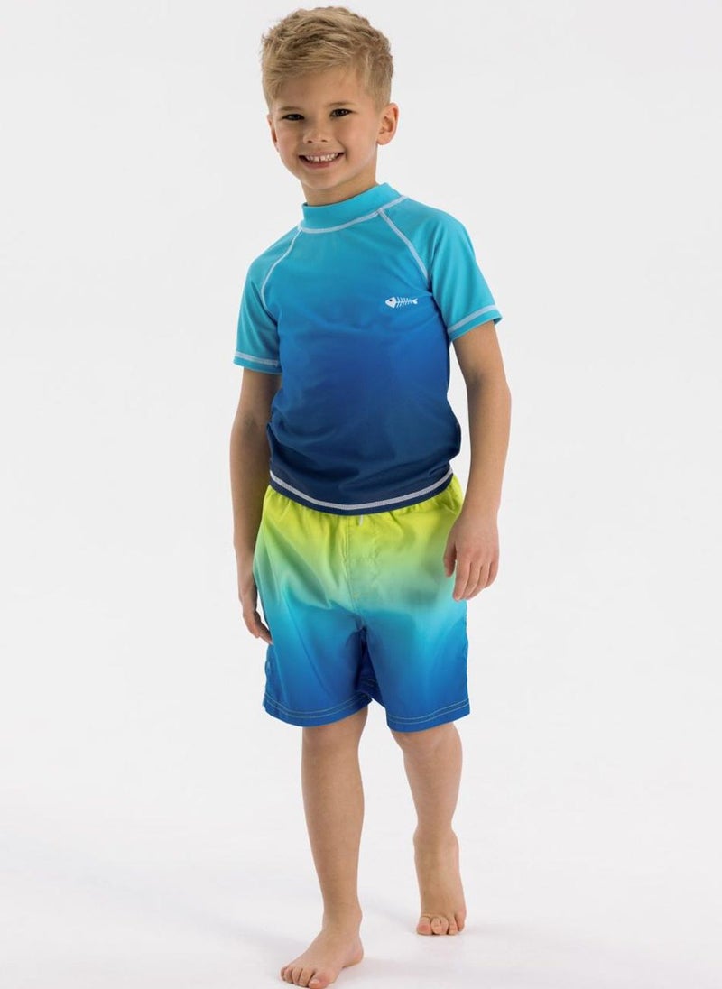 MINOTI Kids' Short Sleeve Rashguard Swim Top - Image 1