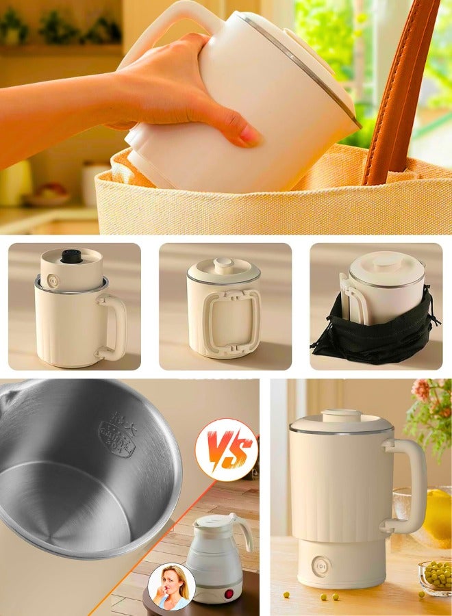 Chase Up 800ML Foldable Travel Electric Kettle with 2 Temperature Control, Tea Kettle for Coffee & Tea, Boil Dry Protection & Auto Shut Off - Image 3