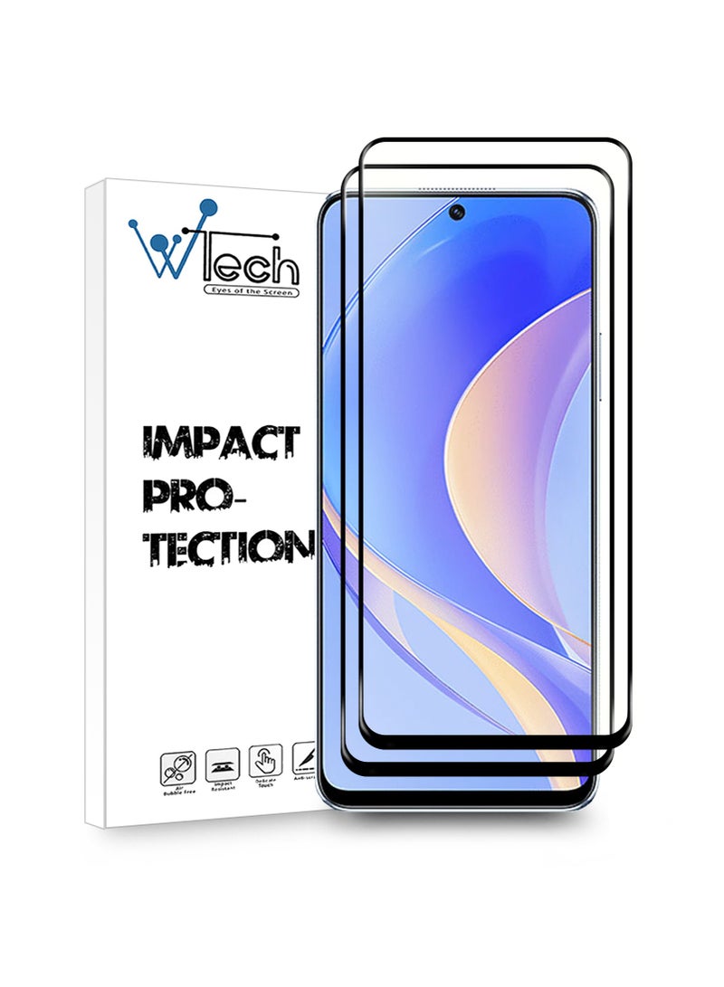 Wtech Huawei Nova Y90 2 Piece 5D Full Coverage Tempered Glass Black - Image 1