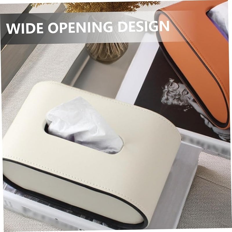 منظم علبة المناديل الجلدية الرمادية لغرفة المعيشة وغرفة النوم وطاولة السطح - Image 4