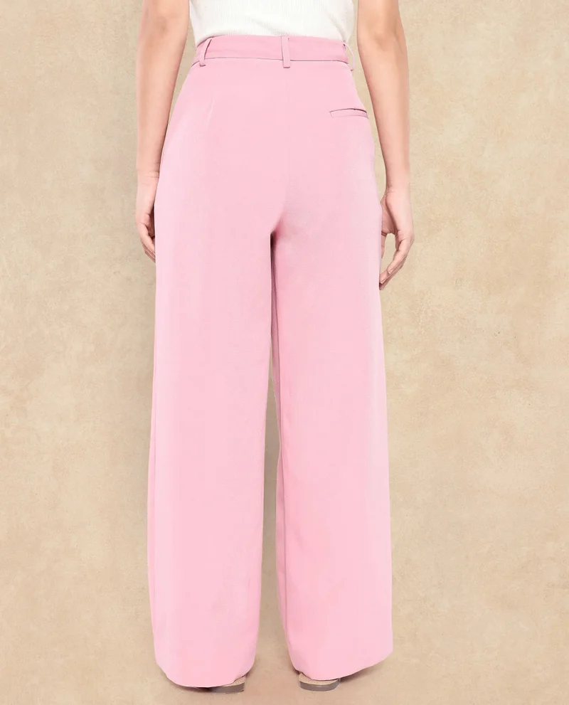 Rareism Women's High Waist Wrap Pleated Trouser