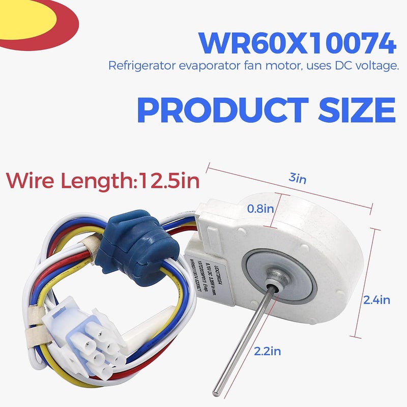 Romalon WR60X10074 WR60X10307 Evaporator Fan Motor 9.75V DC 3.25W Replacement Part by Fit for GE Refrigerators Replaces 1550741 AP4438809 WR60X10224 PS2364950 - Image 2