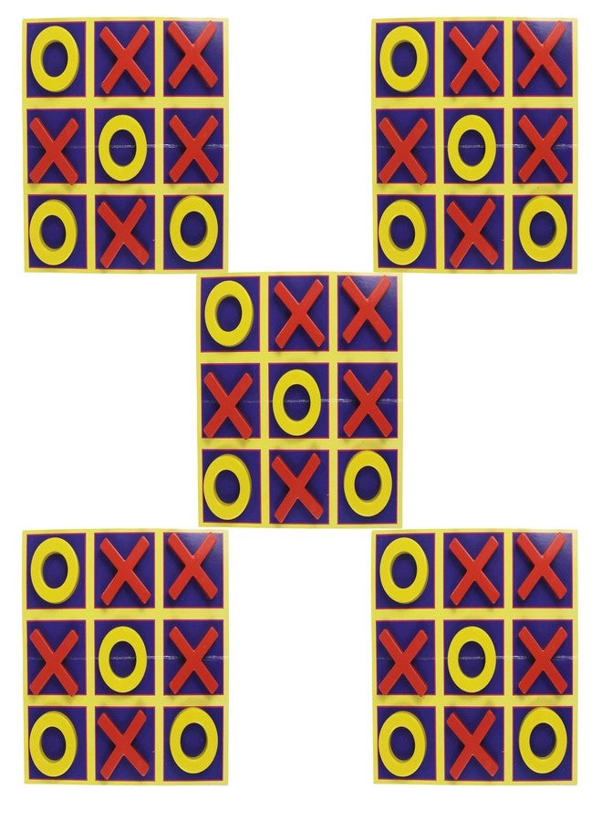 ROSEFAIR Tic Tac Toe Board Game, Party Fun Edition, Criss Cross Board Game Gift for Boys and Girls (Pack of 5) - Image 1