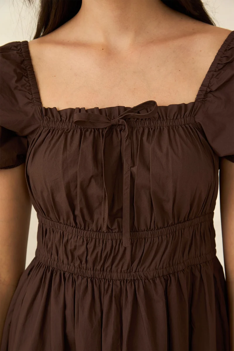 فيرجيو Cotton Dresses Daywear With Gather Details for Women
