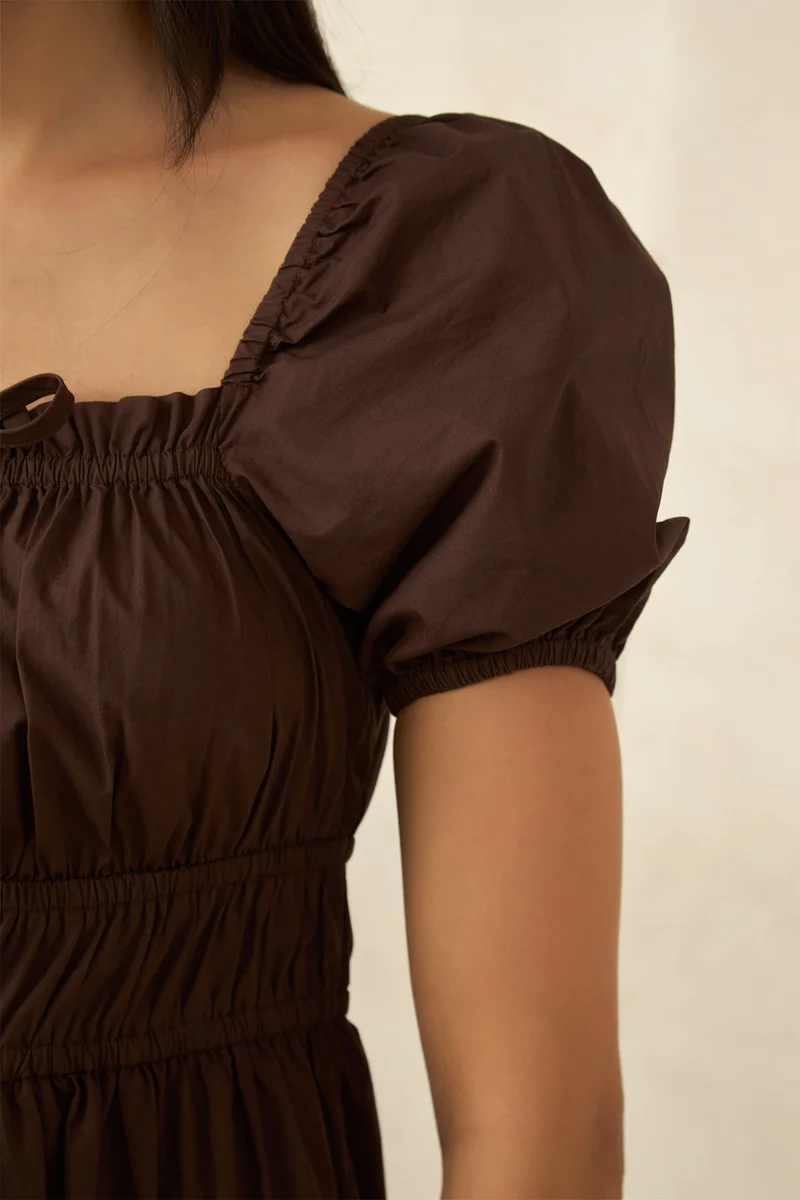 فيرجيو Cotton Dresses Daywear With Gather Details for Women