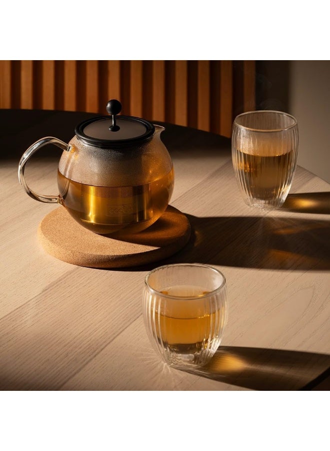 Bodum Pavina Double Wall Glasses with Ribs 200ml, Set of 2 - Image 2