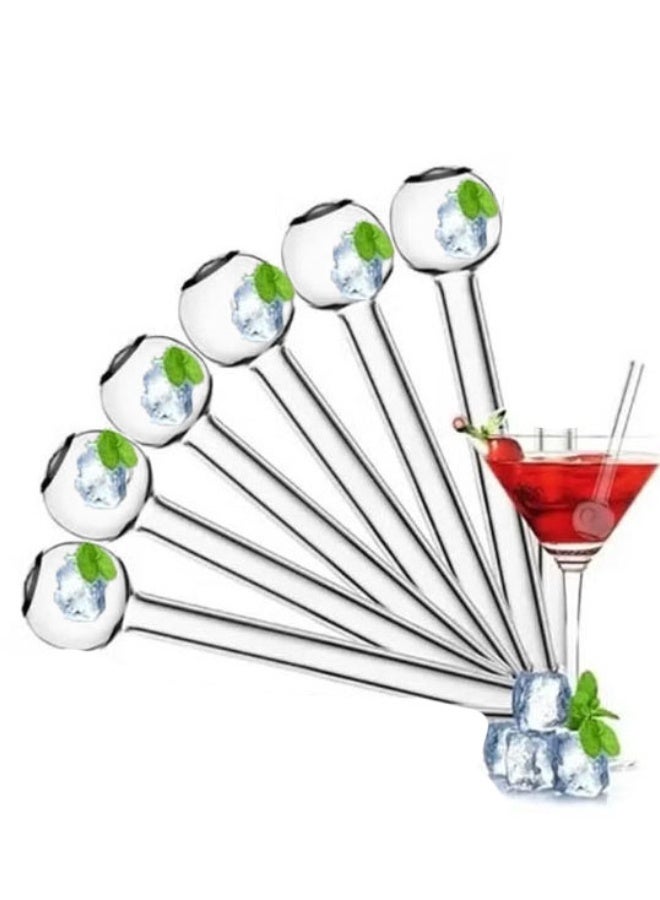 6 Pcs Breakproof Glass Straws, Clear Glass Straws, Durable Reusable Glass Straws  for Drinks, Herbs, Smoothies, Aromatherapy - Image 1