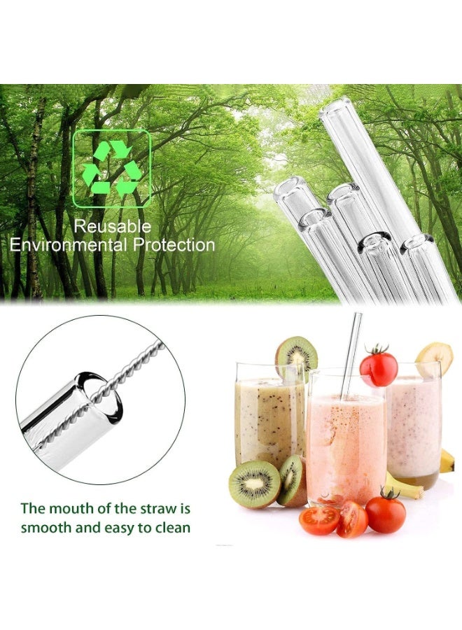 6 Pcs Breakproof Glass Straws, Clear Glass Straws, Durable Reusable Glass Straws  for Drinks, Herbs, Smoothies, Aromatherapy - Image 2