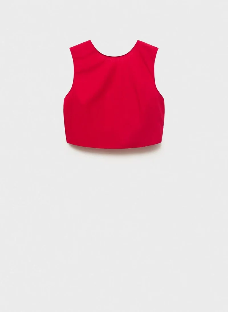 MANGO  Crop top with bow on the back for Women | Best Price UAE