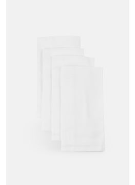 bebe 4 Pieces Solid Napkins 45 x 45 cm, White  - Image 1
