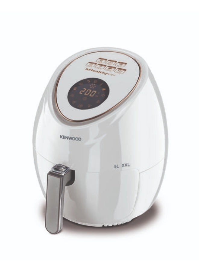 KENWOOD Air Fryer 5 Litre HFP52.000WH, 1500W Digital Display, Large Family Size, Oil Free Healthy Fryer, Non-Stick Basket, 1 Year Warranty - WHITE 5 L 1500 W HFP52 white - Image 1