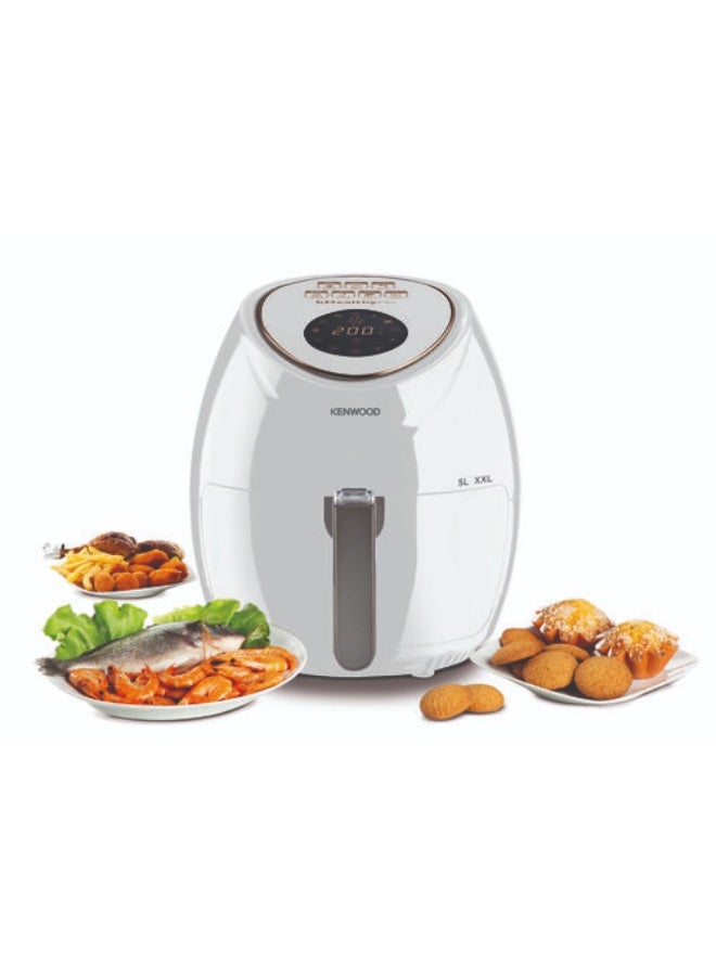 KENWOOD Air Fryer 5 Litre HFP52.000WH, 1500W Digital Display, Large Family Size, Oil Free Healthy Fryer, Non-Stick Basket, 1 Year Warranty - WHITE 5 L 1500 W HFP52 white - Image 4