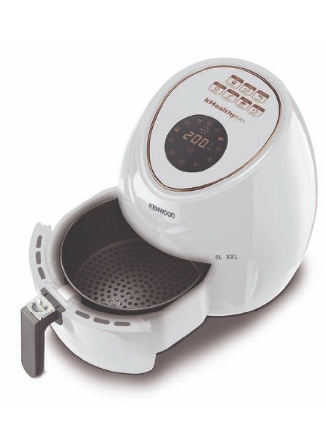 KENWOOD Air Fryer 5 Litre HFP52.000WH, 1500W Digital Display, Large Family Size, Oil Free Healthy Fryer, Non-Stick Basket, 1 Year Warranty - WHITE 5 L 1500 W HFP52 white - Image 3