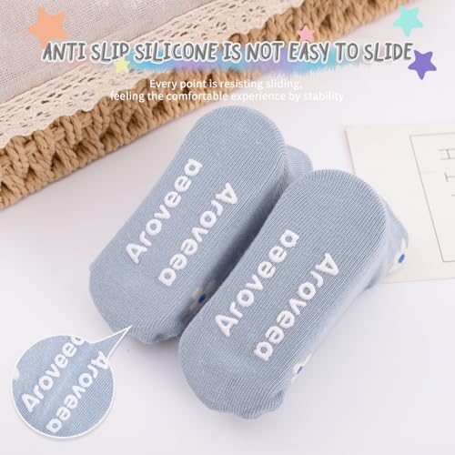 Aroveea Baby Toddle Socks Grip Non Slip Kids Boys Girls Cotton 12 Pack Ankle Cute Newborn Socks 1-3T - Image 4