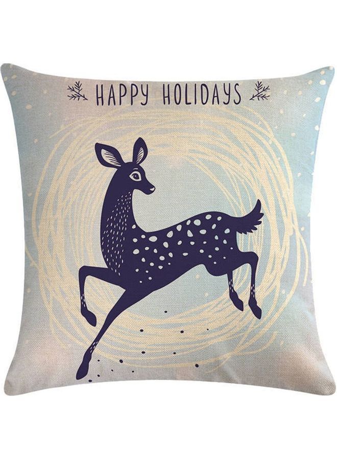 NIBEMINENT Deer Cotton Cushion Cover Multicolour