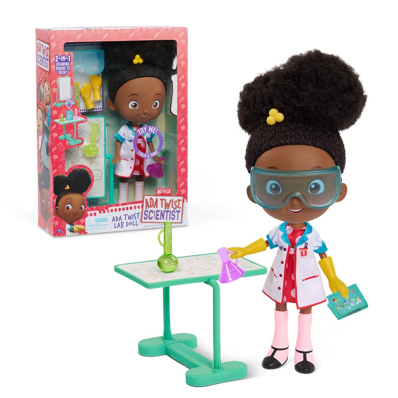 Just Play Ada Twist, Scientist Ada Twist Lab Doll, 12.5 Inch Interactive Doll with Research Lab Accessories, Talks and Sings the ''The Brainstorm Song'', Kids Toys for Ages 3 Up - Image 1