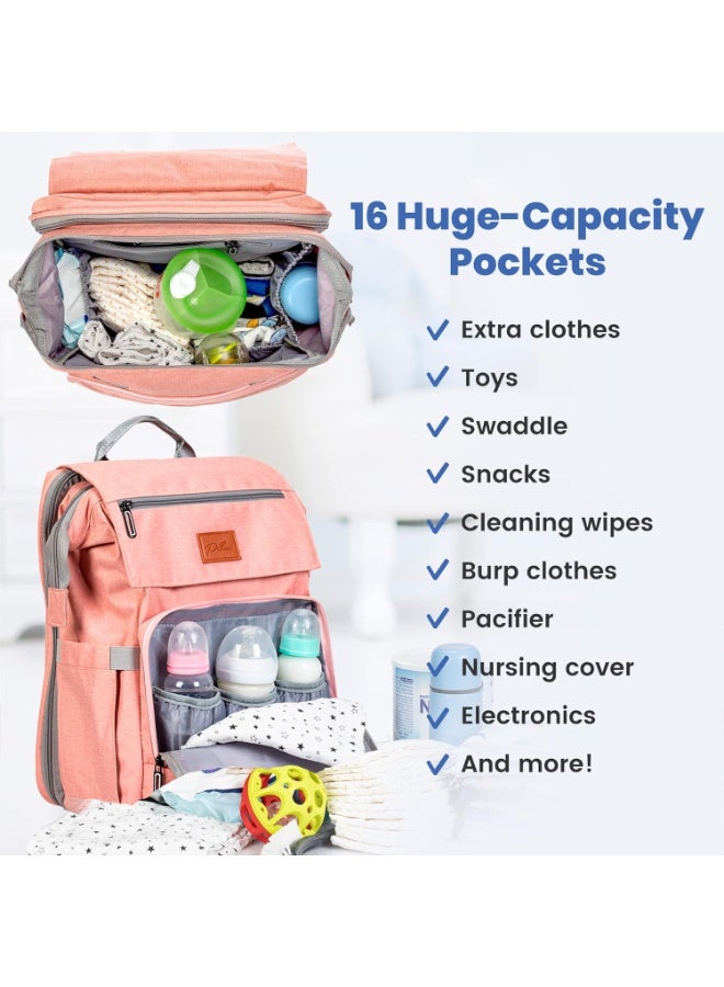 RUVALINO PILLANI Baby Diaper Bag Backpack - Large Bag for Boys & Girls, Waterproof Diaper Backpack - Travel Diaper Bags w/Changing Pad, Baby Registry Search & Shower Gifts - Essentials Must Haves Newborn Stuff - Image 4