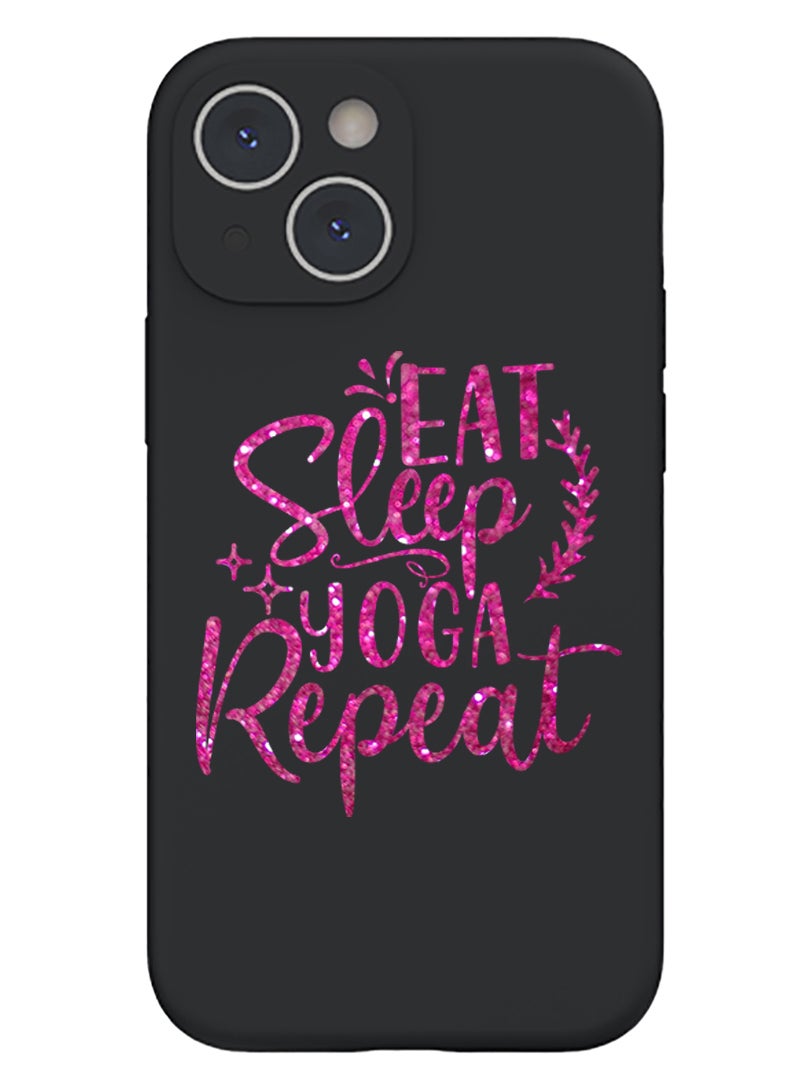 Protective Slim Fit Case Liquid Silicone Cover with Full Body Protection Anti-Scratch Shockproof Case For iPhone 15 Black  - Explore more-01