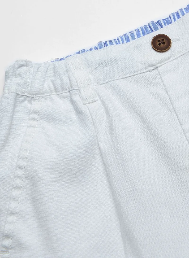 Giordano  Kids' Regular Fit Linen Cotton Cropped Pants  | Best Price UAE