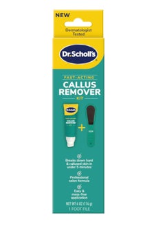 Dr. Scholl's Dr. Scholl's Fast Acting Callus Remover Gel Kit, Hard Skin Removal, Smooth Soft Feet in Minutes, Salon Professional Formula, Mess Free Application, Exfoliating Foot File Pedicure Tool Included  - Image 1