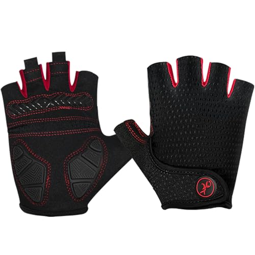 MOREOK Cycling Gloves Bike Gloves for Men/Women-[5MM Gel Pad] Half Finger Bicycle Biking Gloves for Cycling/Weight Lifting/Gym/Motorcycle/Outdoor Sports-098 Balck-L - Image 5