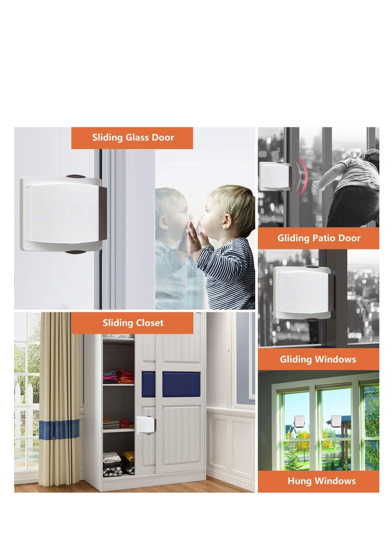 SYOSI Child Safety Lock for Sliding Glass Doors: 4-Pack Baby Safety Slide Window Locks for Kids, No Drilling Tools Needed - Coffee  - Image 4
