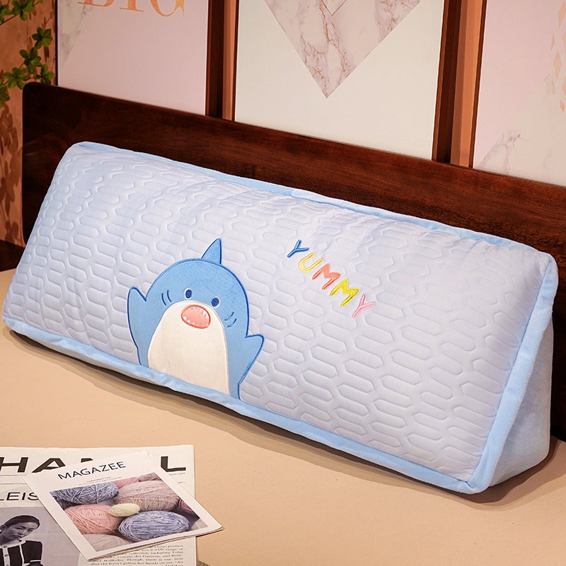 Summer Ice Silk Latex Bed Top Soft Bed Top Large Backrest Bed Double Waist Pillow Bed Back Cushion Removable And Washable - Image 1