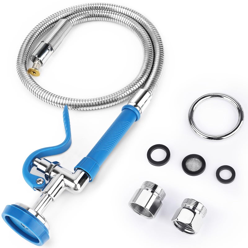 HASAGEI Spray Valve with 38 Flexible Pre Rinse Hose Commercial Pre Rinse Sprayer with Stainless Steel Hose AntiSlip Pre Rinse Sprayer Assembly for Commercial Industrial Restaurant Kitchen Sink Faucet - Image 2