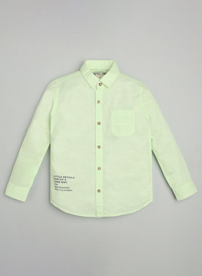 Infinity Kids Light Green Long Sleeves Shirt - Image 1