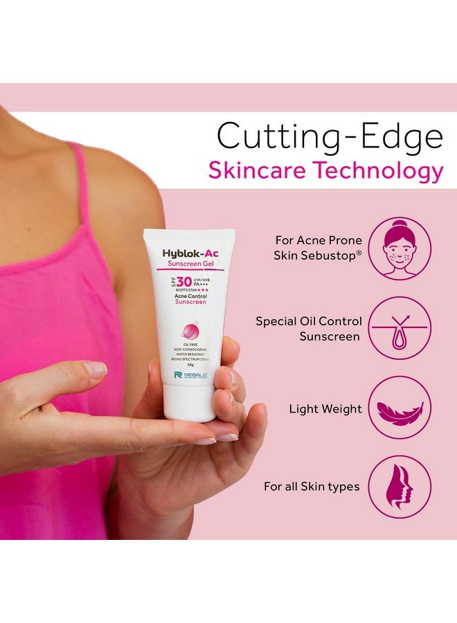 Regaliz Hyblok-Ac Sunscreen Gel | Uv Protection With Oil Control | Non-Greasy & Lightweight Formula For All Skin Types | Spf Protection - Image 5
