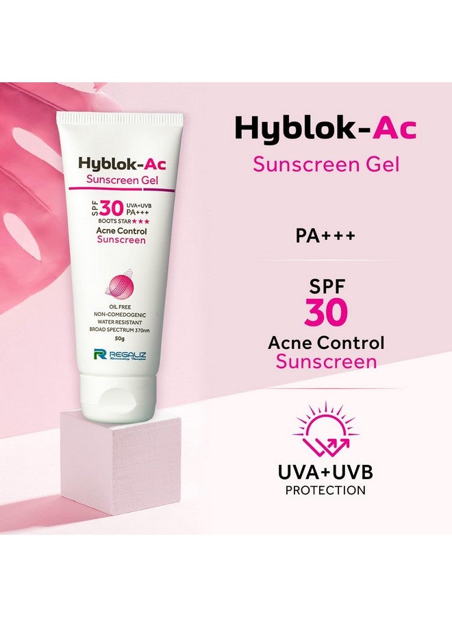 Regaliz Hyblok-Ac Sunscreen Gel | Uv Protection With Oil Control | Non-Greasy & Lightweight Formula For All Skin Types | Spf Protection - Image 2