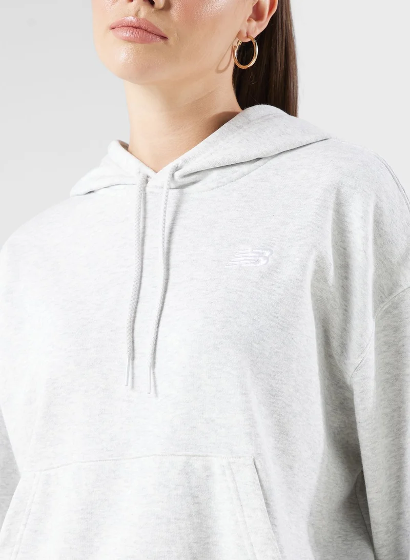New Balance Grey Essentials French Terry Hoodie for Women | Best Price UAE