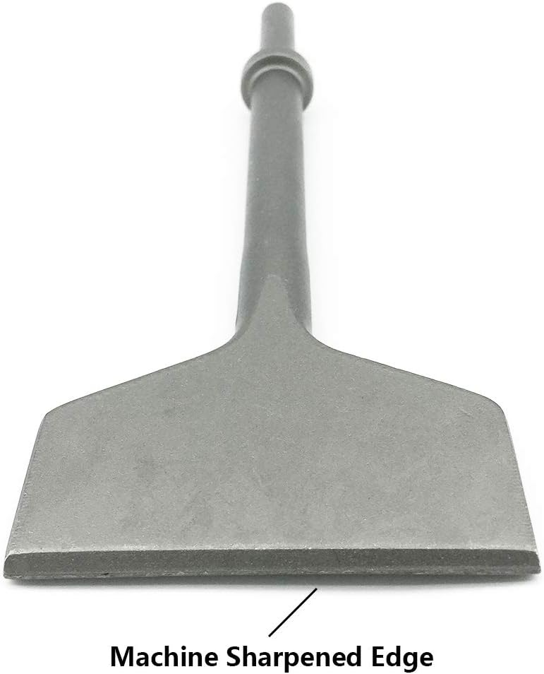 SPKLINE 3 Inch Wide Air Chisel Bit, Pneumatic Tile & Thinset Scaling Chisel - 0.401 Inch Shank, Wall & Floor Tile Remover, Floor Scraper, Works with Air Hammer - Image 4