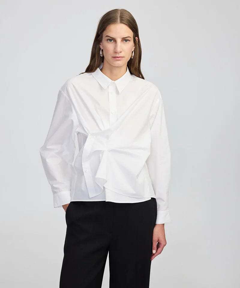 ابيكول Asymmetric Poplin Shirt